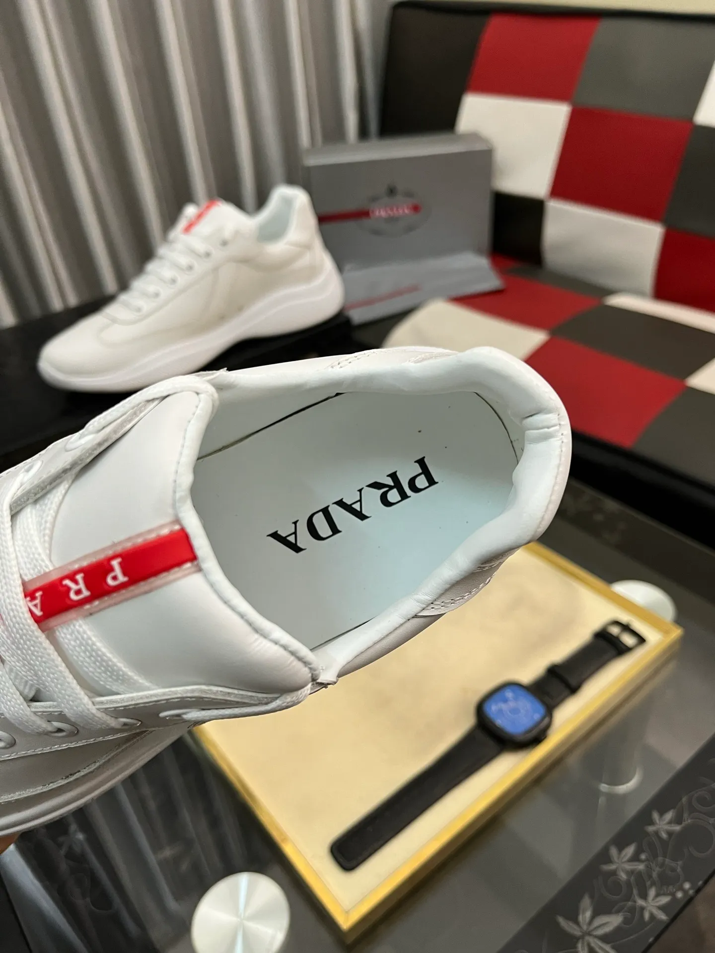 Men's shoes 💰400⌚️⌚️【PRADA】Prada casual shoes, originally developed 1:1, made of high-mercerized cowhide with imported cowhide, silk sheepskin lining, rubber outsole, comfortable and soft on the foot, size: 38-442️⃣Colors available